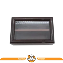 باکس جا قاشق و چنگال چوبی درب دار 2 خانه کد 003