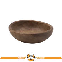 کاسه اردوخوری چوبی طرح روستیک (قطر 22 - عمق 7.5)