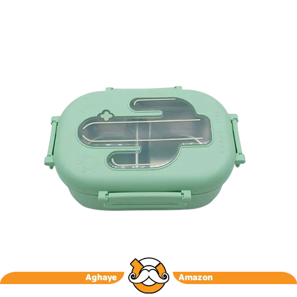 لانچ باکس داخل استیل طرح کاکتوس کد 6308