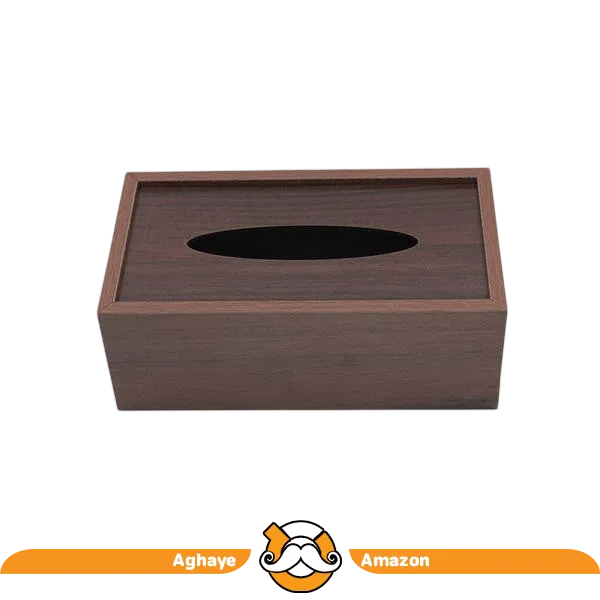 جا دستمال کاغذی چوبی قهوه ای کد 031